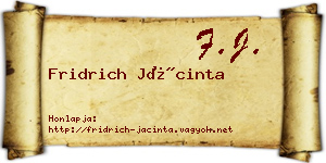 Fridrich Jácinta névjegykártya